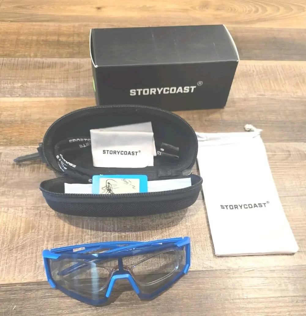 13218 STORYCOAST POLARIZED SPORTS GLASSES FOR MEN and WOMAN Blue Rim New